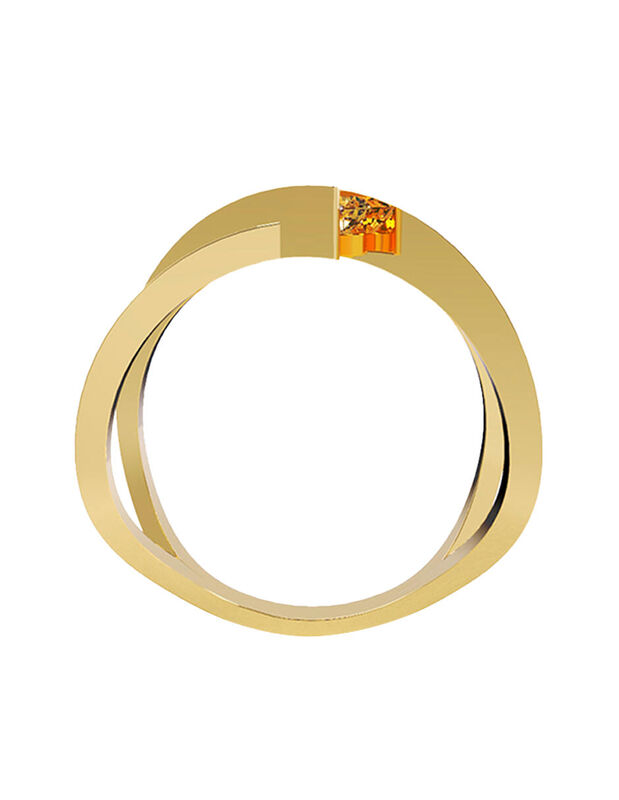 Anillo de Compromiso en Oro Amarillo 10K con Ci... image number null