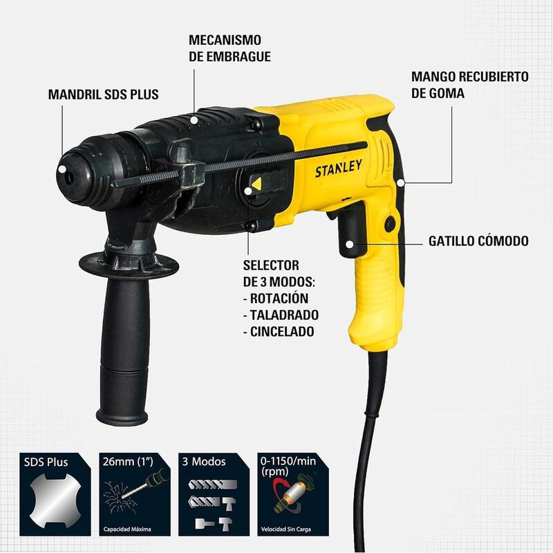 Rotomartillo Sds-plus Stanley 800w Profesional ... image number null