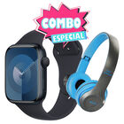 Combo Apple Watch Serie 9 GPS 45mm Negro FR993LW/A + Audifonos Bluetooth