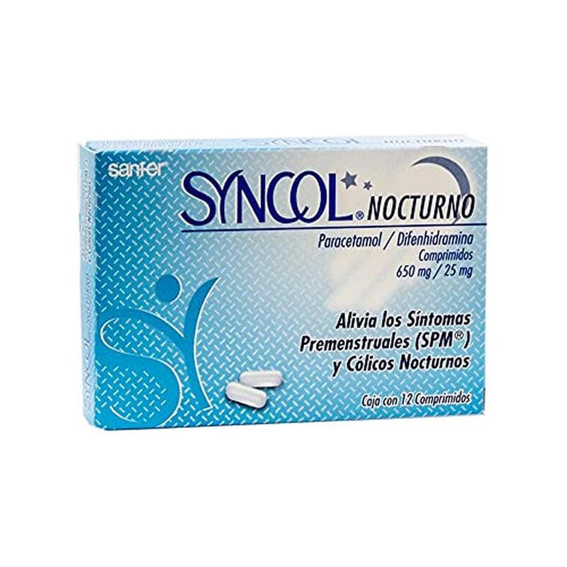 Syncol Comprimidos Nocturno, 650/25 Mg, 12 Piez... image number null