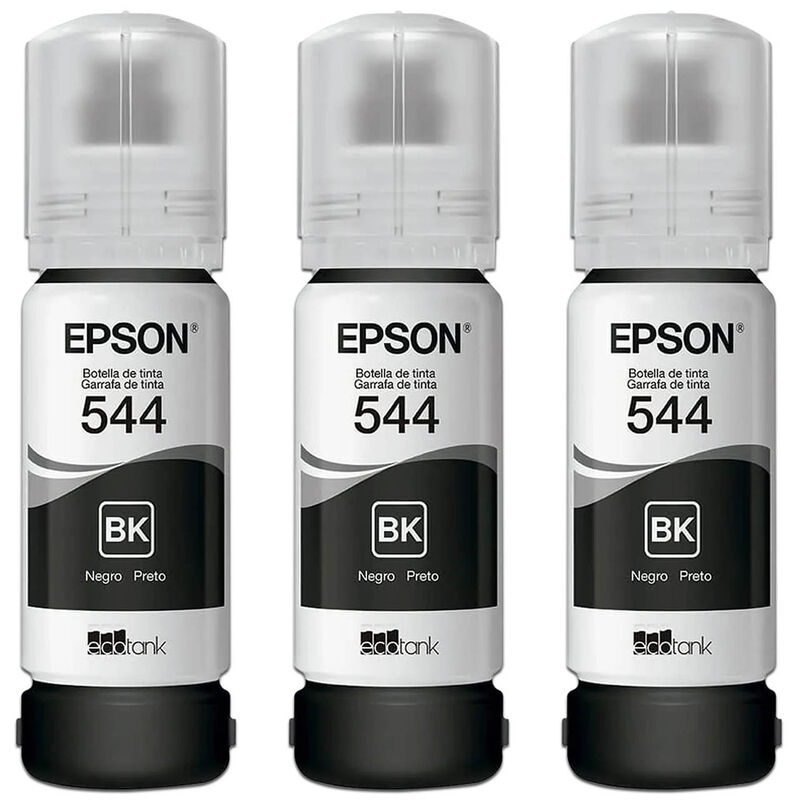 Kit de 3 Botellas de Tintas Epson 544, Color Ne... image number null