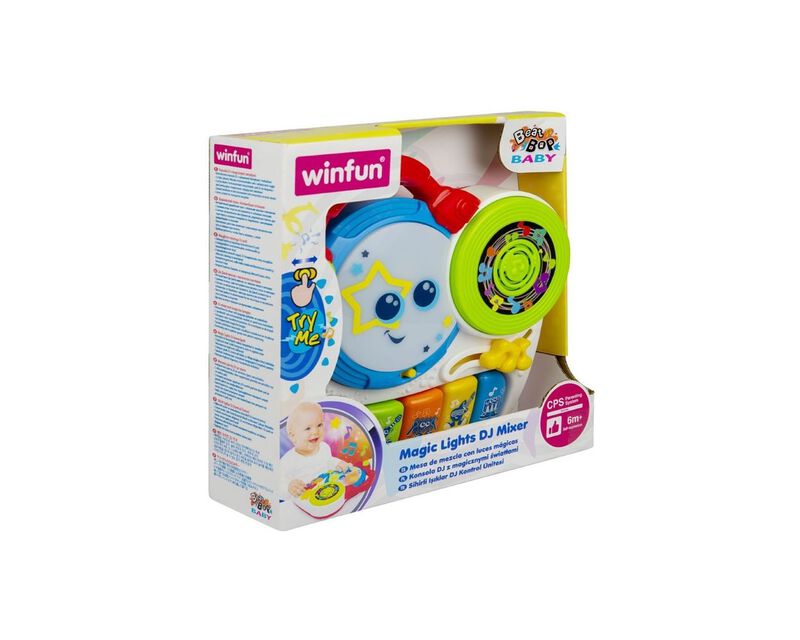 Mezclador de DJ con luces m&aacute;gicas image number null