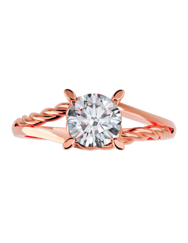 Anillo de Compromiso en Oro de 14K con Circonia... image number null