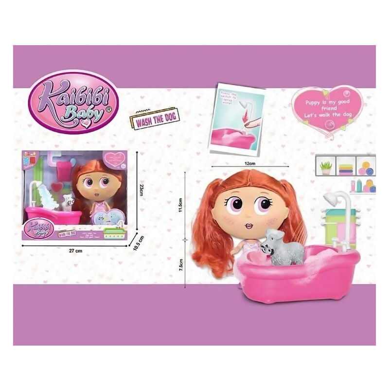 Mu&ntilde;eca Kaibibi Baby Ba&ntilde;era De Mascota Juego image number null