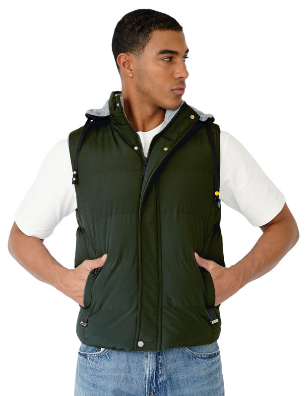 Chaleco Caballero Casual Reversible Con Capucha... image number null