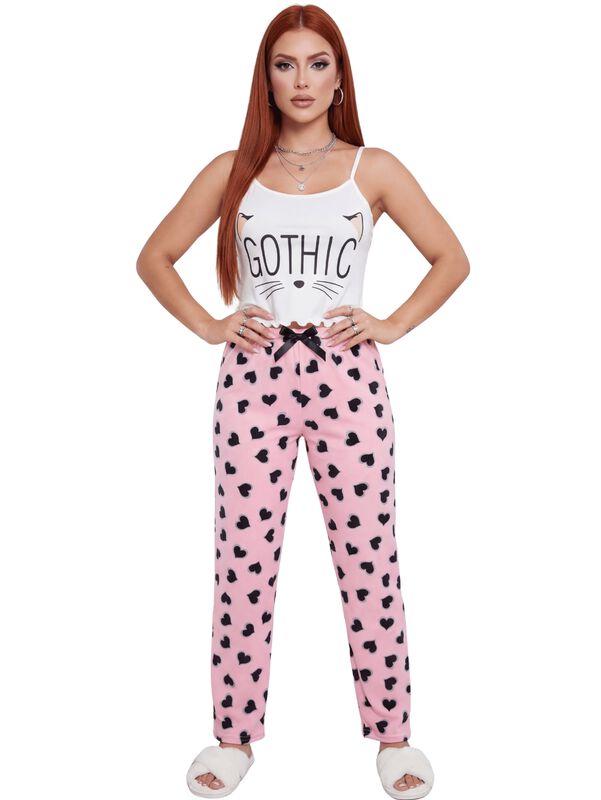 Conjunto Pijama Mujer Blusa Y Pantal&oacute;n Dama Pij... image number null