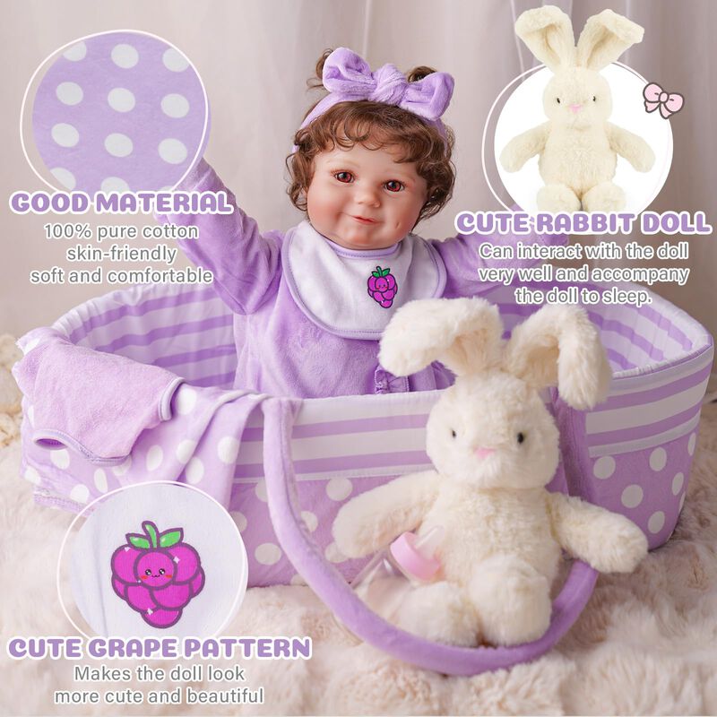 Set De Ropa Reborn Baby Doll Con Capazo Para Be... image number null