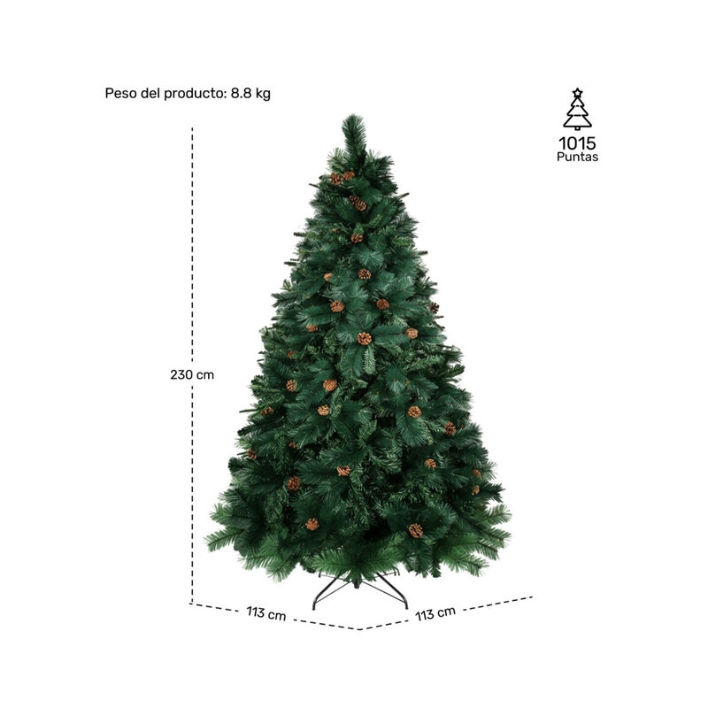 Arbol Navidad 2.3m Grande Frondoso Pi&ntilde;as Escoce... image number null