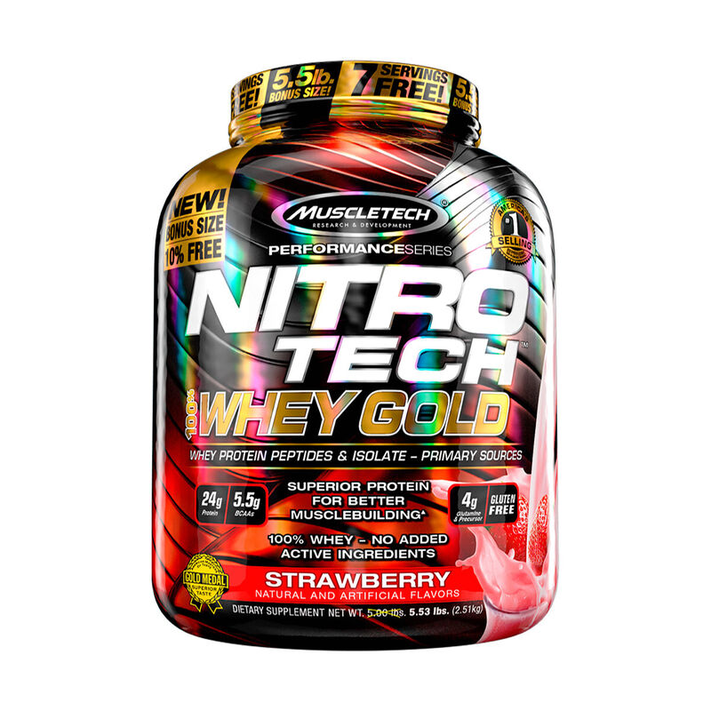 Proteina Nitro Tech Whey Gold Muscletech Strawb... image number null