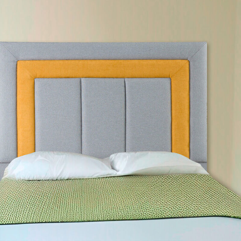 Cabecera Matrimonial Dicasa Bora Gris-Mostaza image number null