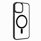 Funda TEKKU ClrColor para iPhone 15 PLUS Transp Negro compatible con MagSafe