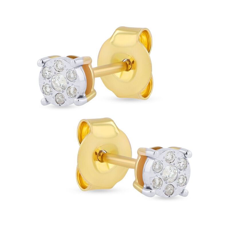 Aretes De Oro Amarillo Con Platinado 10K Con 8P... image number null