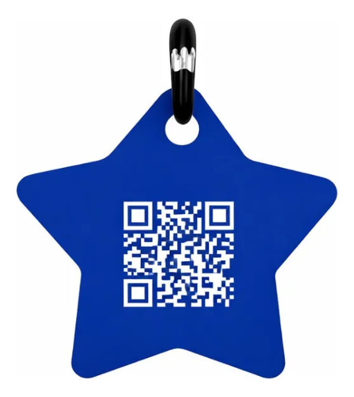 Placa Mascota Qriosa Estrella Azul Rey image number null