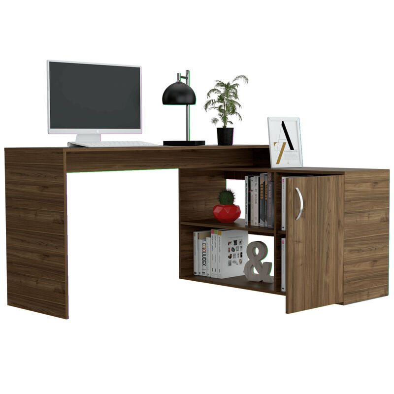 Escritorio En L Mosc&uacute;, Casta&ntilde;o, Con Un Caj&oacute;n Vi... image number null