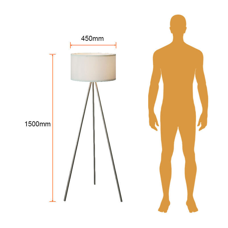 L&aacute;mpara de Pie Tr&iacute;pode de Acero, Potencia M&aacute;x. ... image number null