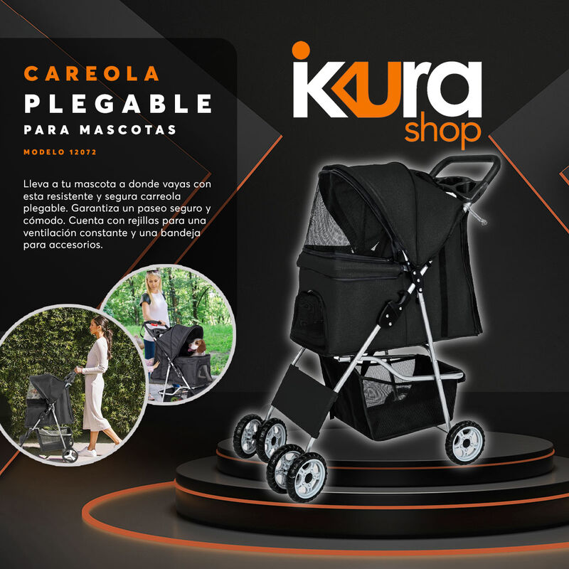 Carreola Plegable Resistente Mascotas Perros Ga... image number null