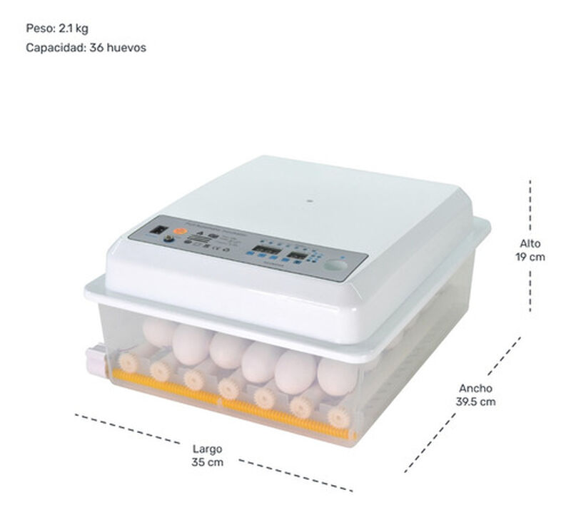 Incubadora Autom&aacute;tica 36 Huevos Aves Pollos + O... image number null