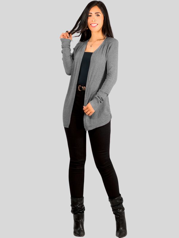 Su&eacute;ter Abierto De Mujer Con Detalles En Estoper... image number null