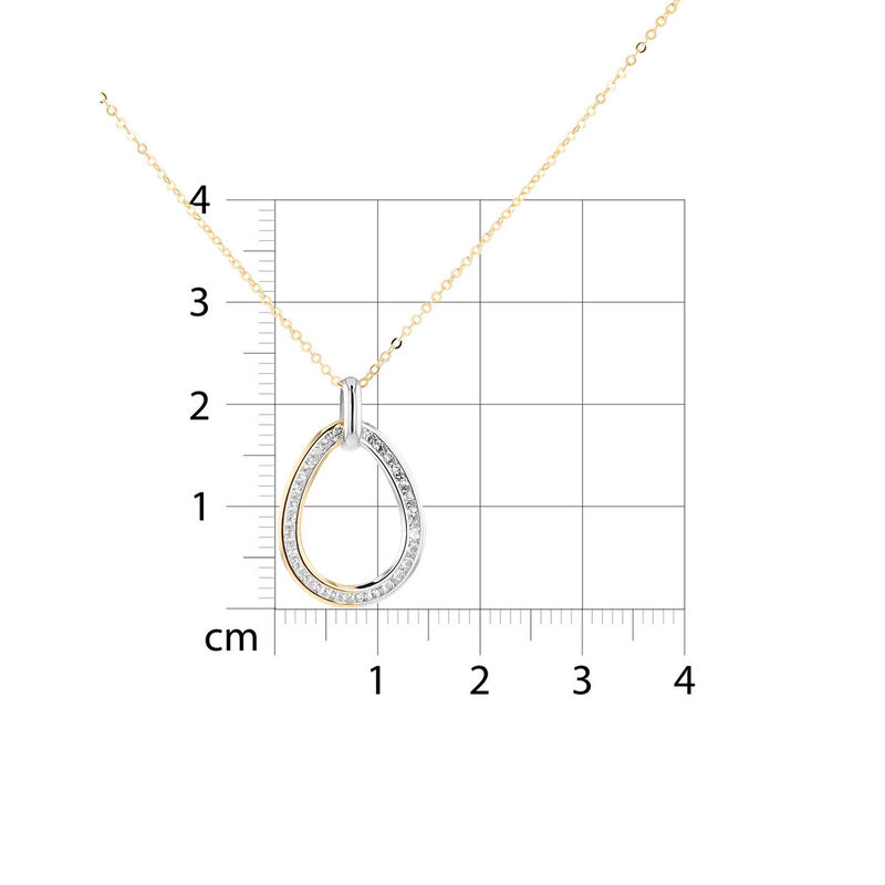 Dije Bicolor 10k Con Zirconias + Cadena (sku C)... image number null