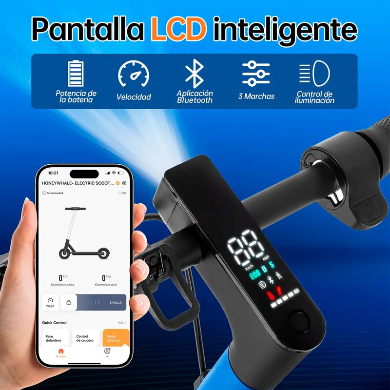 Scooter El&eacute;ctrico M2 Pro Honey Whale azul image number null