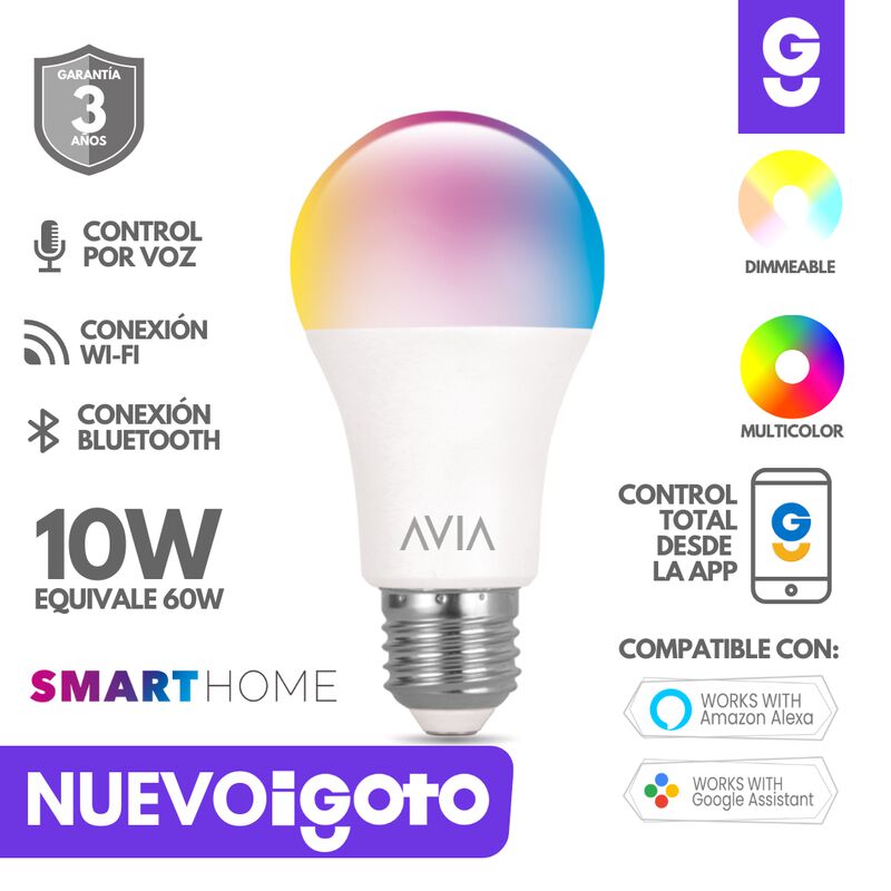 Pack 4 piezas Foco Inteligente Wifi 10w Avia Sm... image number null