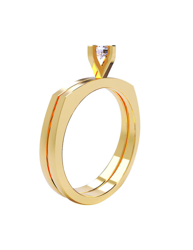 Anillo de Compromiso de 14K con Diamante de Lab... image number null