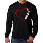 Camiseta De Manga Larga Word Art Para Hombre - Coraz&oacute;n Meow - Negro