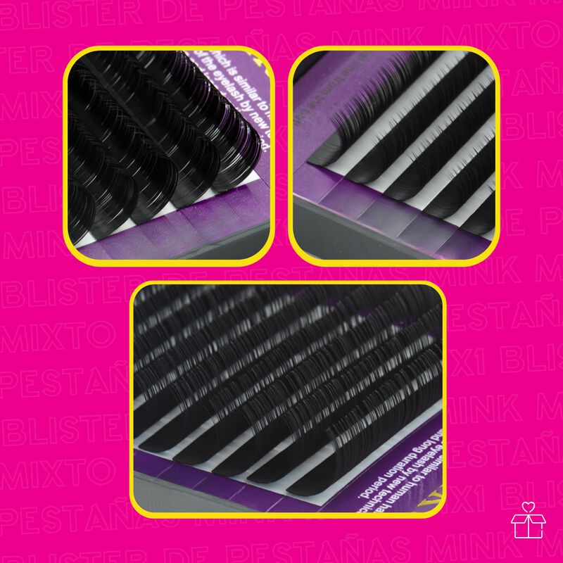 Blister Extensiones Pestañas Mink Mixto 1x1 image number null