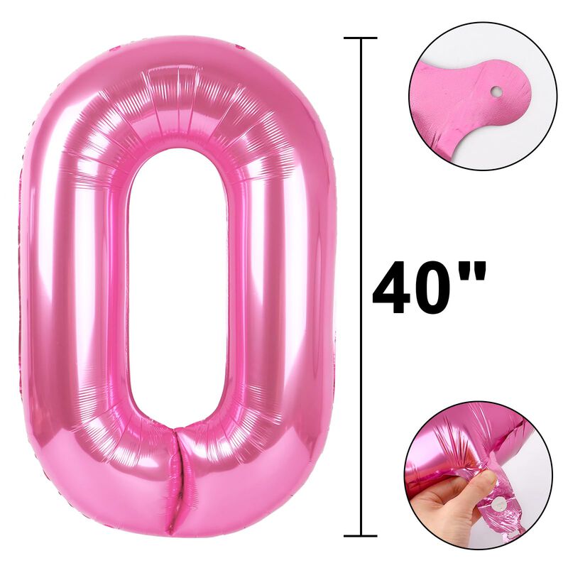 Globo Kelfuoya 102 cm Rosa N&uacute;mero 0 De Foil image number null