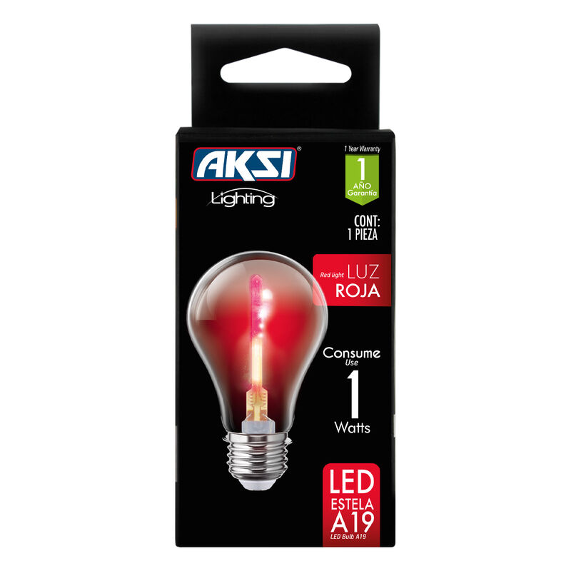 Pack de 6 focos LED Aksi 1W A19 Estela de luz B... image number null