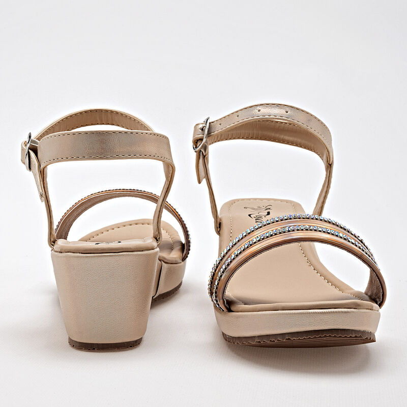 Risel Zapatillas de fiesta para mujer dorado ro... image number null