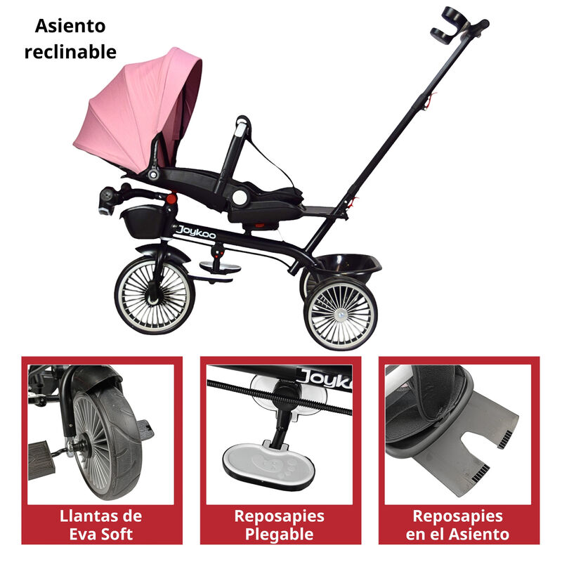 Triciclo para Ni&ntilde;os Asiento Giratorio Reclinabl... image number null