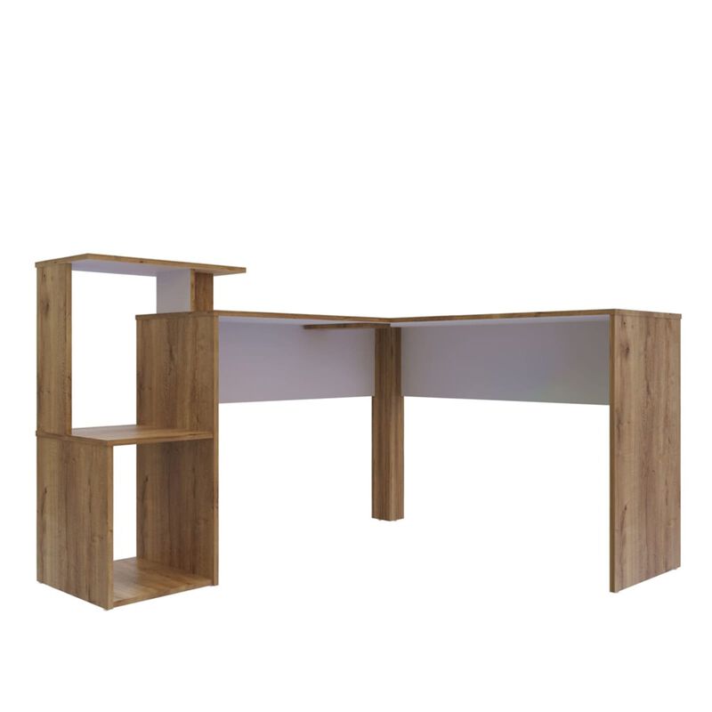 Escritorio en L Mikasa para Esquina, Repisas y ... image number null