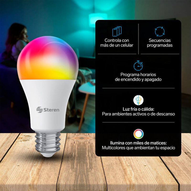 Foco LED Wi-Fi RGB+W multicolor de 10 W SHOME-1... image number null