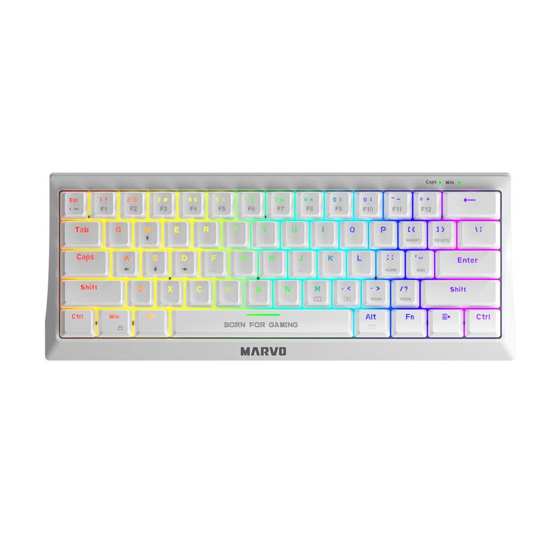 Teclado Gamer Marvo Kg962 Blanco 60% Mecánico image number null