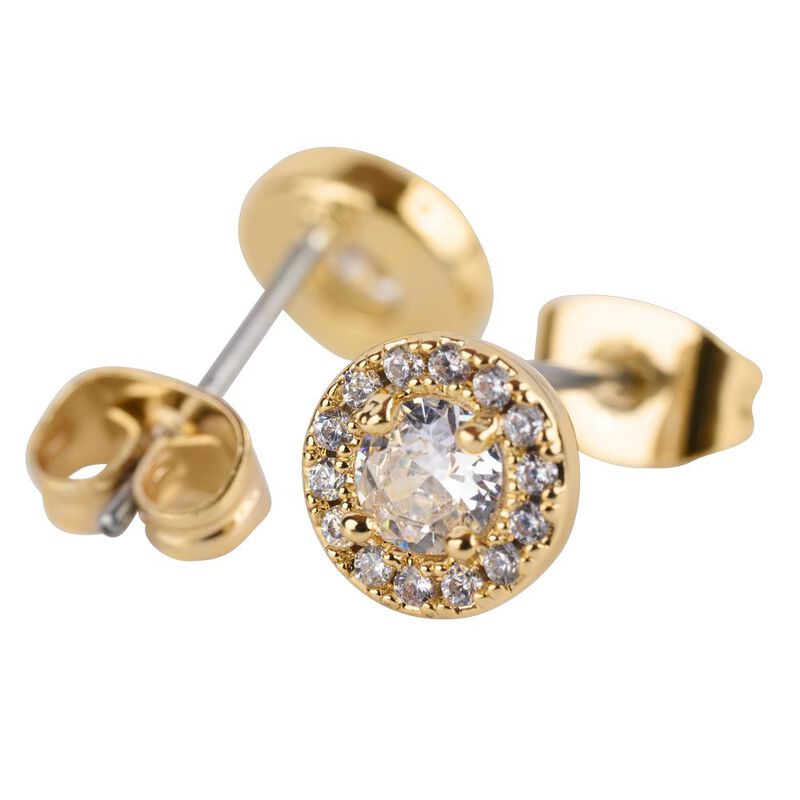 Aretes Mujer Oro 14k Zirconia Cúbica, Joyería F... image number null