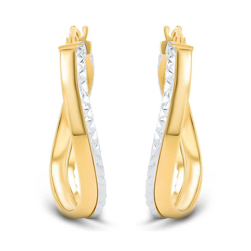 Arracadas De Oro Amarillo Y Blanco 14k Rl58-ara... image number null