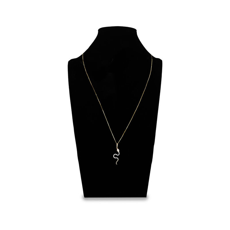 Dije Serpiente Oro Amarillo 14k Con Zirconia image number null