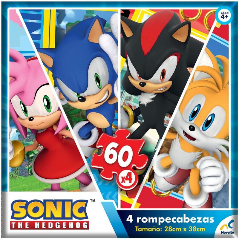 Rompecabezas Sonic 4 En 1 con 12 Piezas Cada Un... image number null