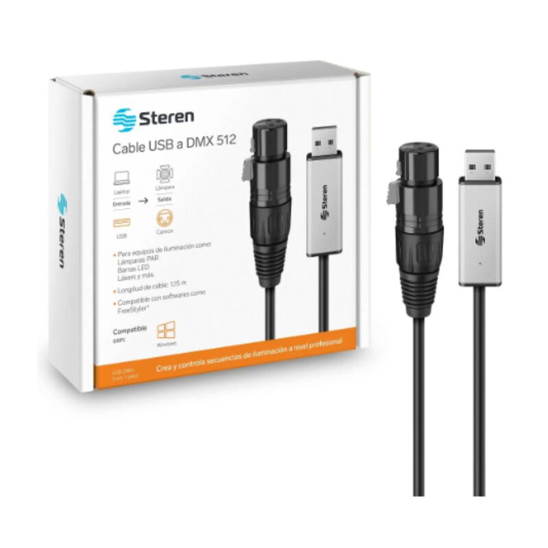 Cable USB a DMX 512 para control de iluminaci&oacute;n image number null