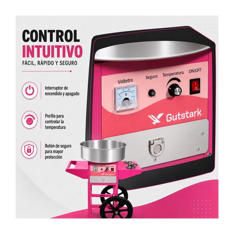 M&aacute;quina para Algod&oacute;n de Az&uacute;car Comercial Ruedas... image number null