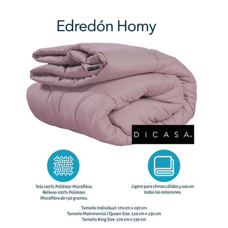 Edred&oacute;n de una vista Homy King Size DICASA Lila image number null