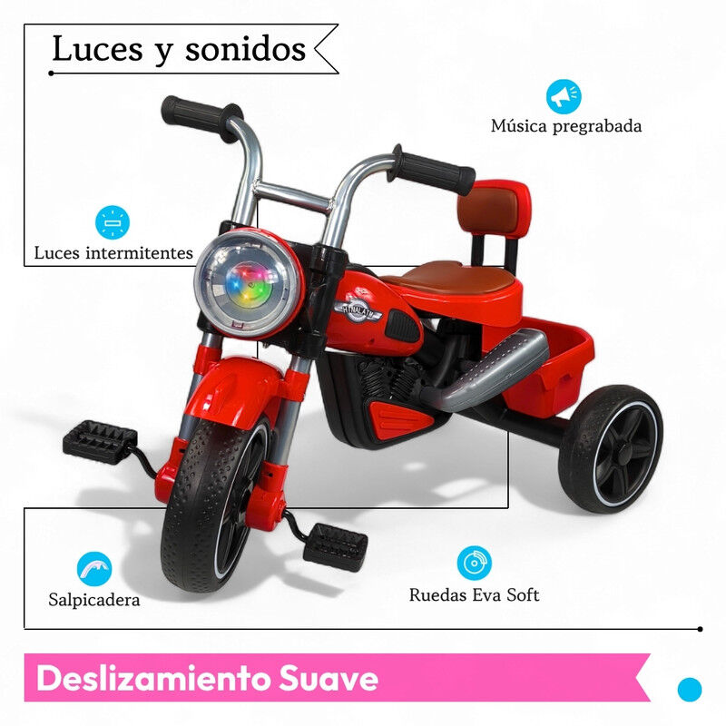 Triciclo Infantil C&oacute;modo C/ Luces y Sonido TEK-... image number null