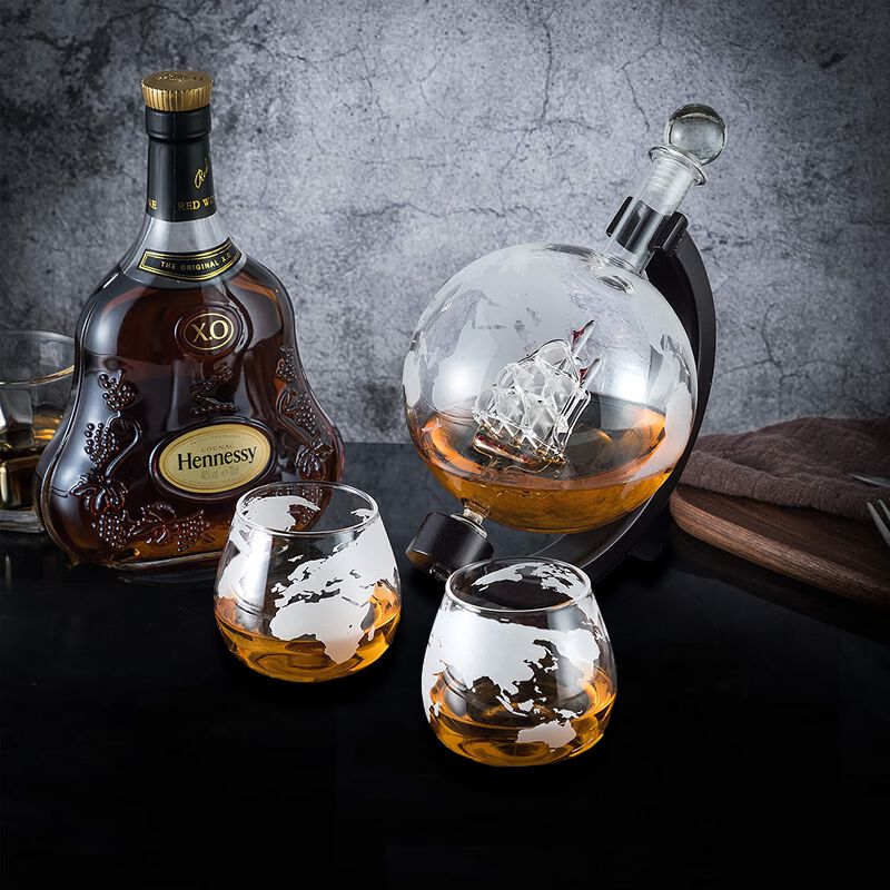 Juego de Decantador para Whisky y 2 Vasos de Vi... image number null