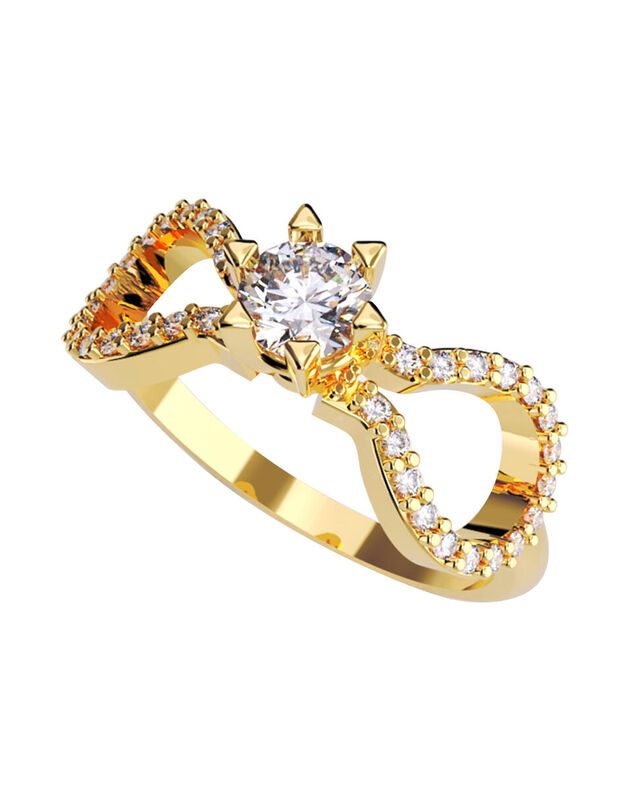 Anillo de Compromiso de 14K con Diamante de Lab... image number null