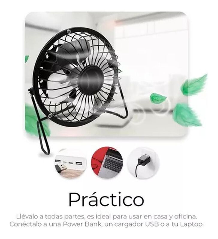 4 Ventiladores De Escritorio USB Peque&ntilde;o Aspas ... image number null