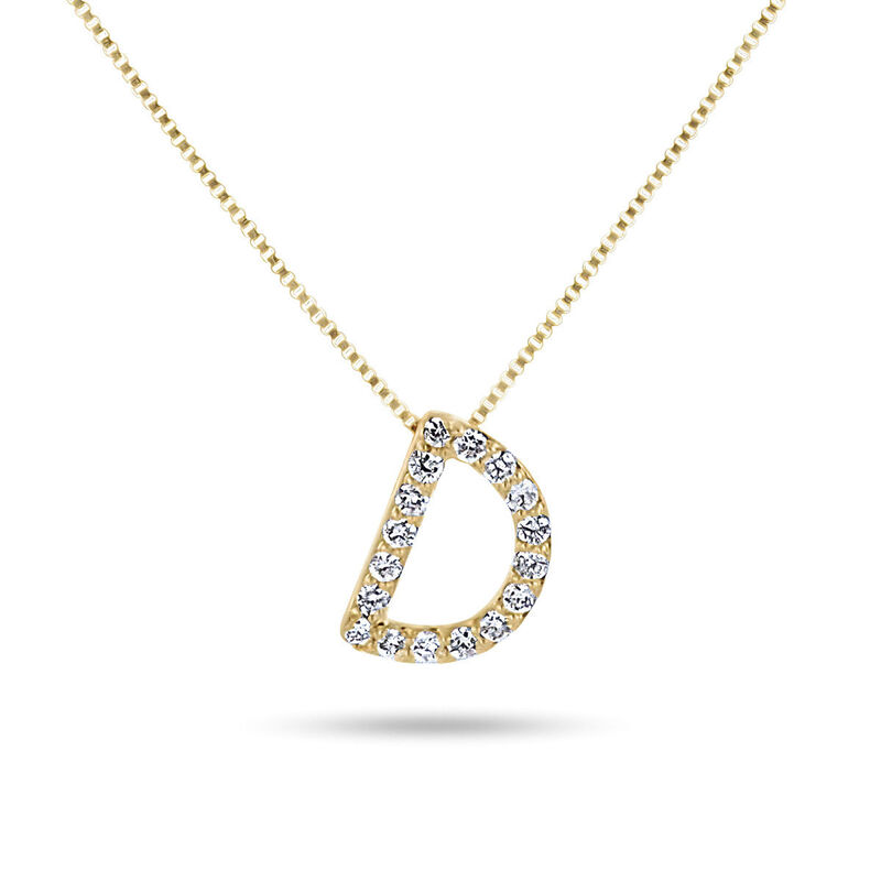 Dije Letra D De Oro Amarillo 14k Con Cadena Con... image number null