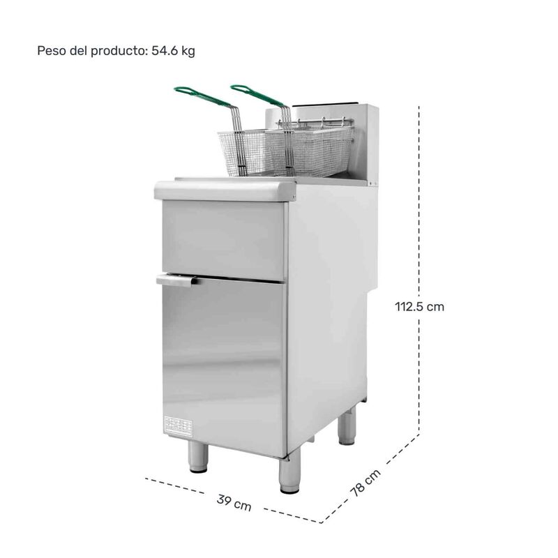 Freidora Industrial Aceite 24l Gas 3 Quemadores... image number null