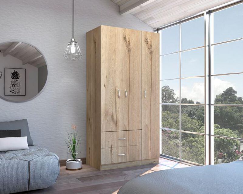 Closet Am&eacute;rica Caf&eacute; Claro y Blanco Virtual Mueb... image number null