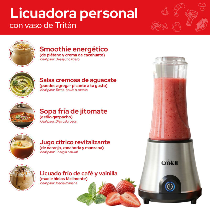 Licuadora Personal Cookit Cpb06 500w Vaso Trita... image number null